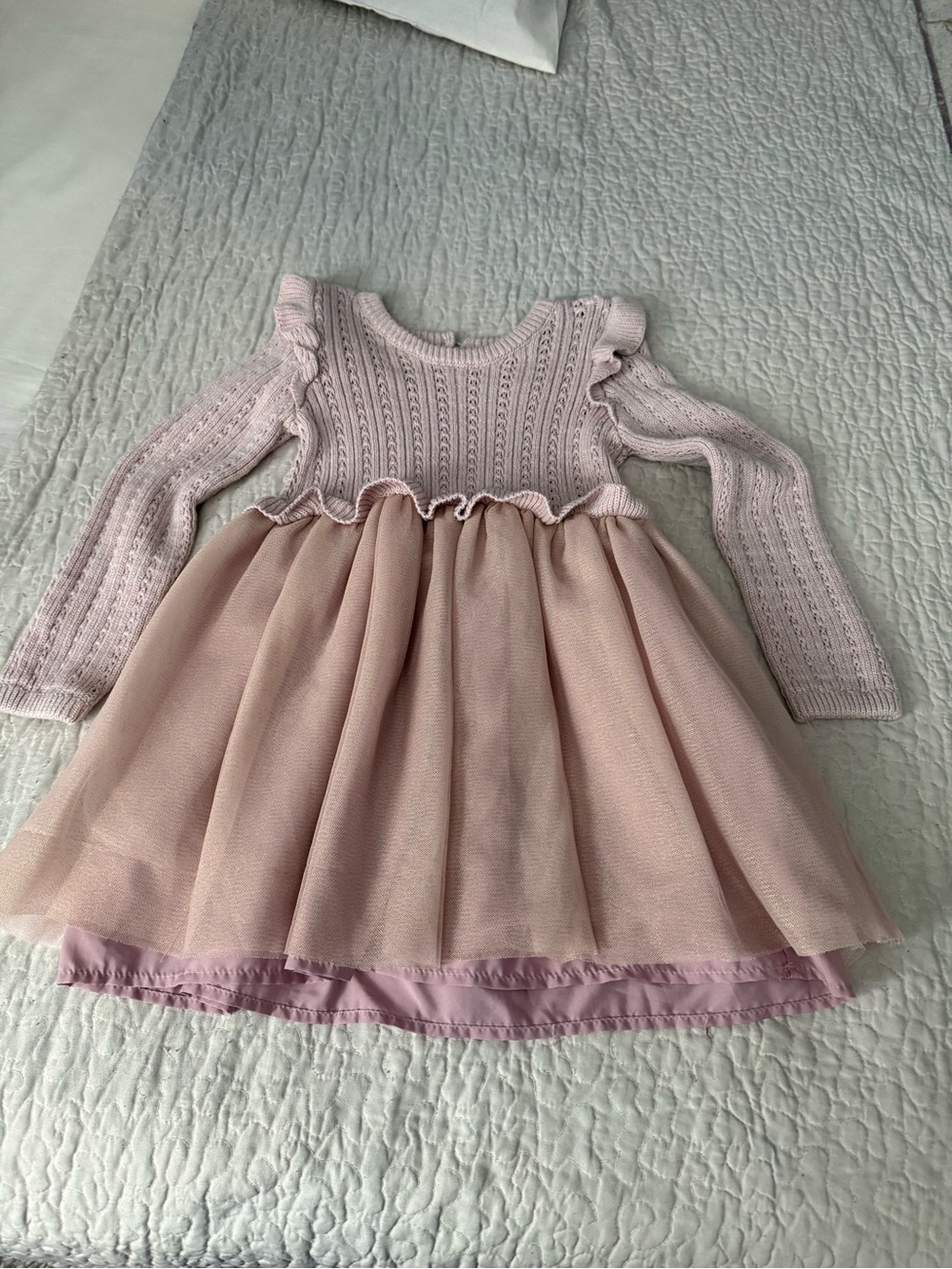 Cupcakes and Cashmere Girls Pink Knit
Fit & Flare Ruffle Dress 5T
